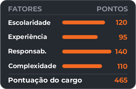 A metodologia por pontos: fatores e pontuação dos cargos